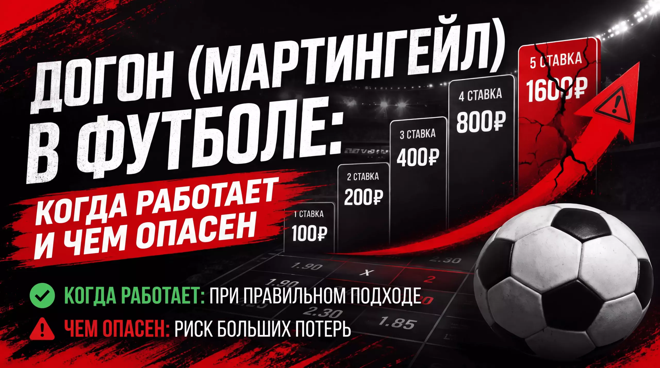 Догон (мартингейл) в футболе: когда работает и чем опасен