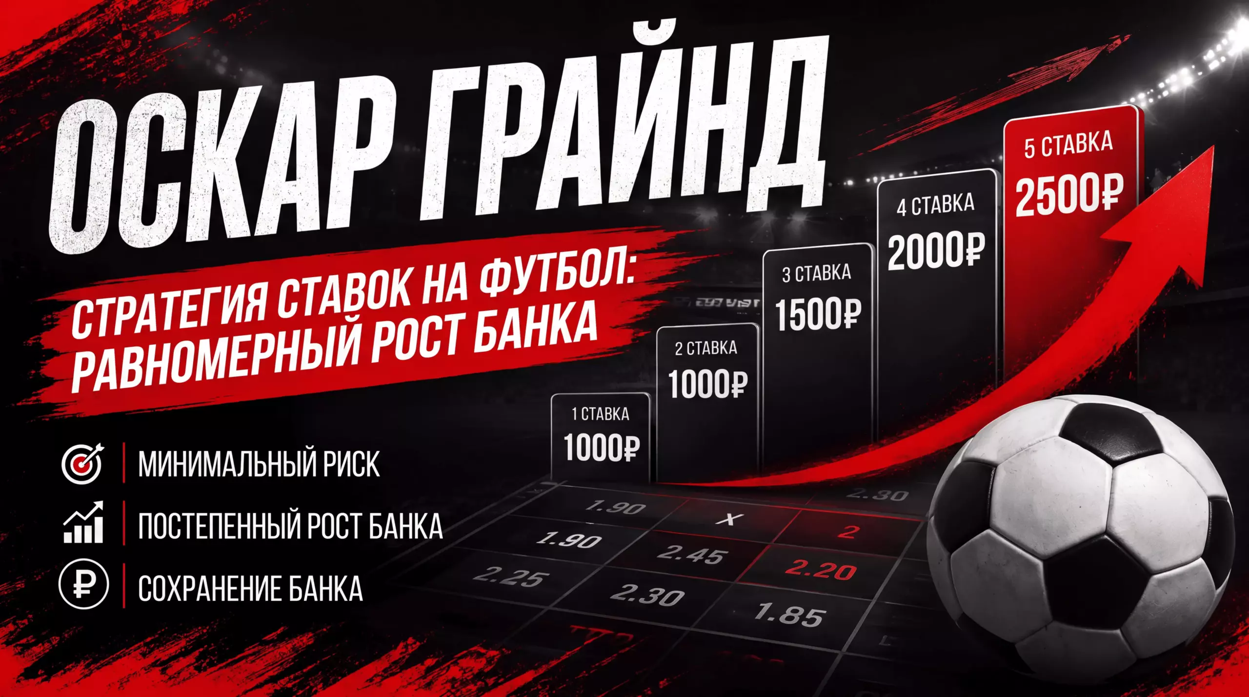 Стратегия Оскара Грайнда в ставках на футбол: равномерный рост банка